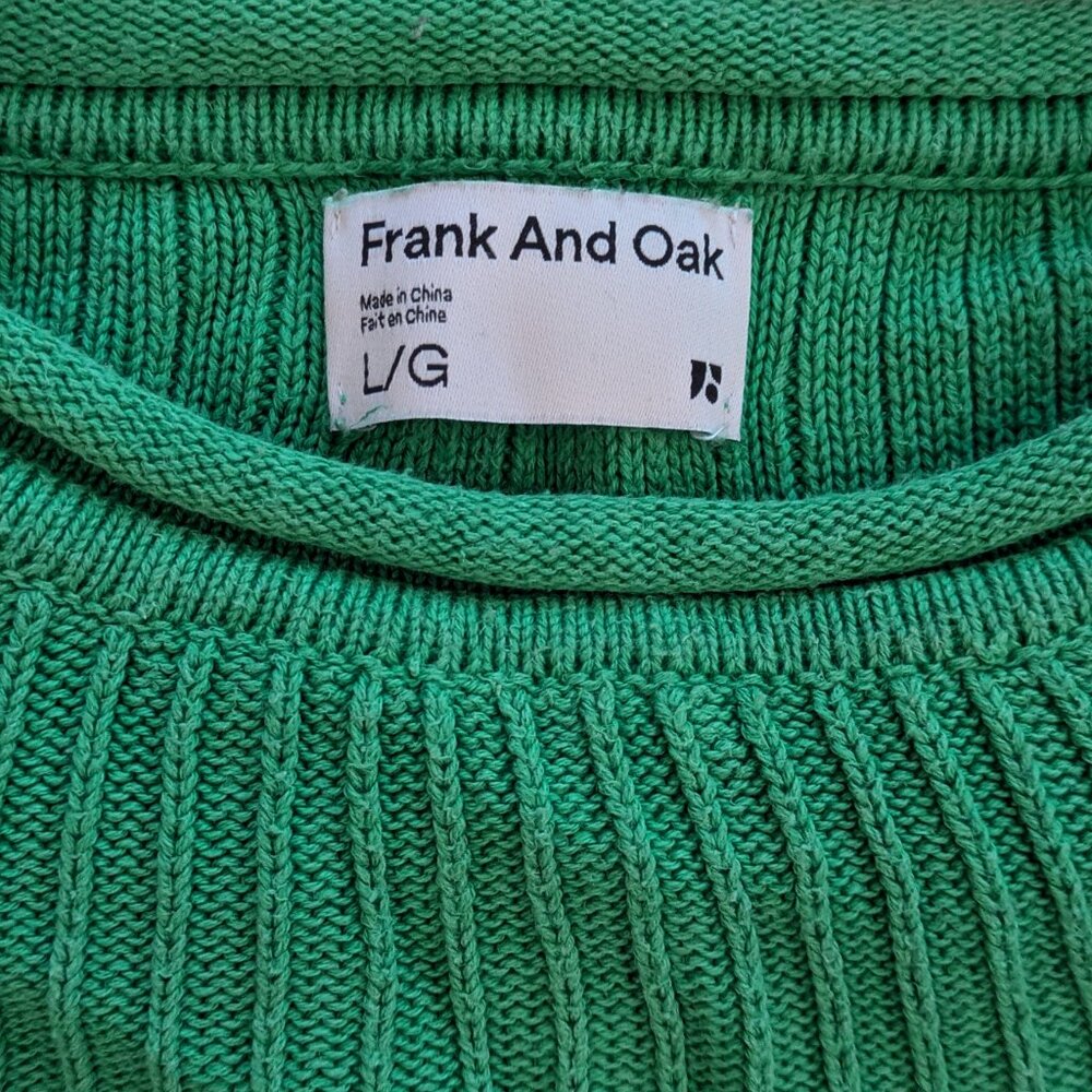 Frank & Oak Ribbed Crewneck Sweater in Bright Green - Picture 7 of 7